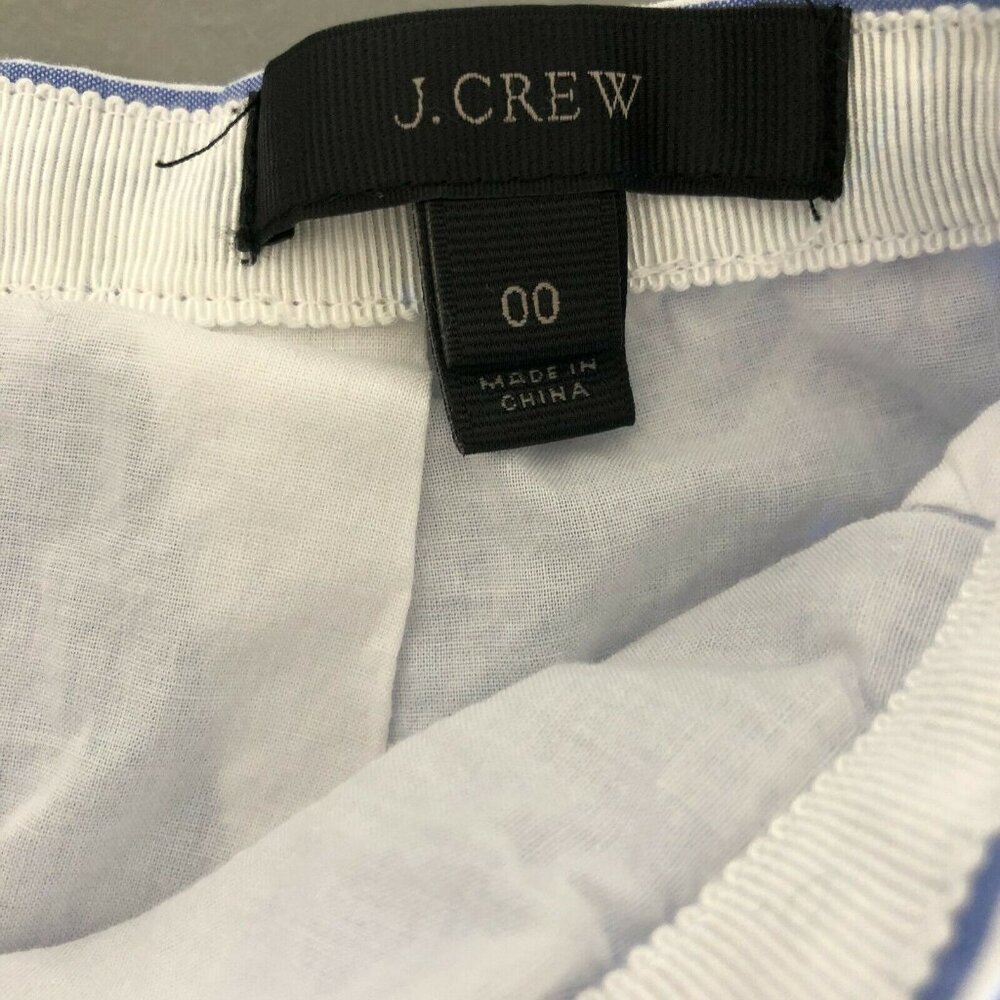 J Crew Skirt Zip Women Juniors 0 Circle Pocket Blue White Striped Mini Lined EUC - Picture 8 of 11